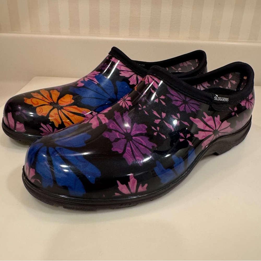 Sloggers Waterproof Floral Flower Power Comfort Rain And Garden Shoes - Picture 6 of 16